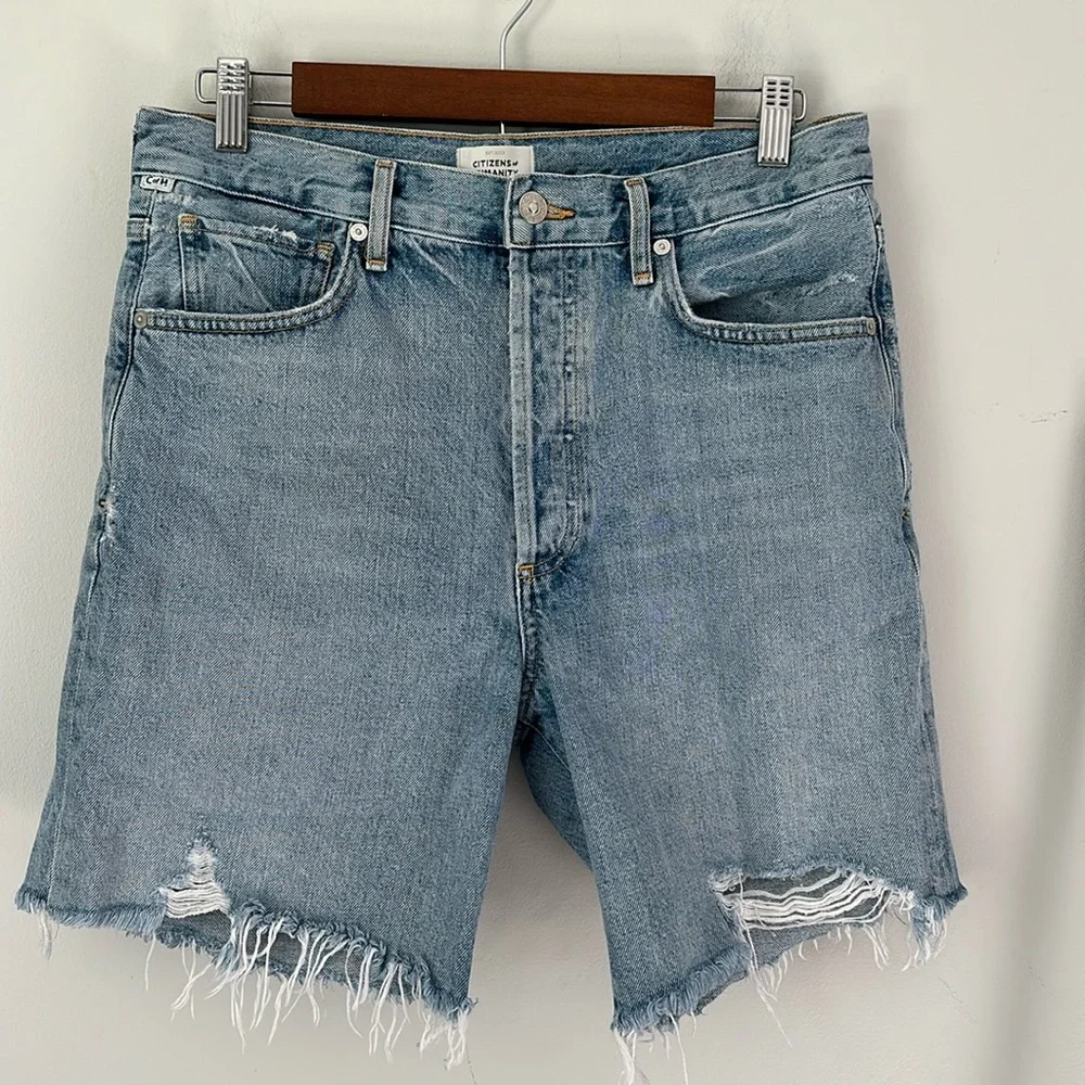 Citizens of Humanity Camilla Frayed Hem button fly Shorts Summer Shower - Picture 2 of 8